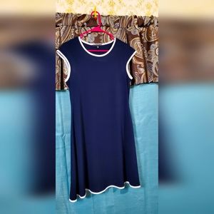 Tinna B contrast piping jersey material midi dress, EUC